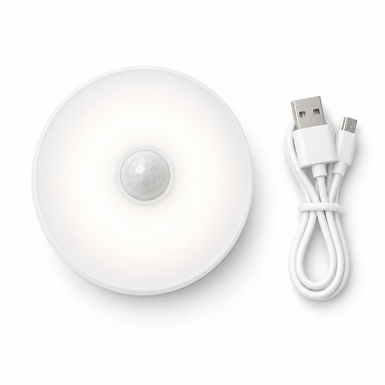 Veilleuse LUMŌ SPOT avec câble de recharge USB inclus fond blanc