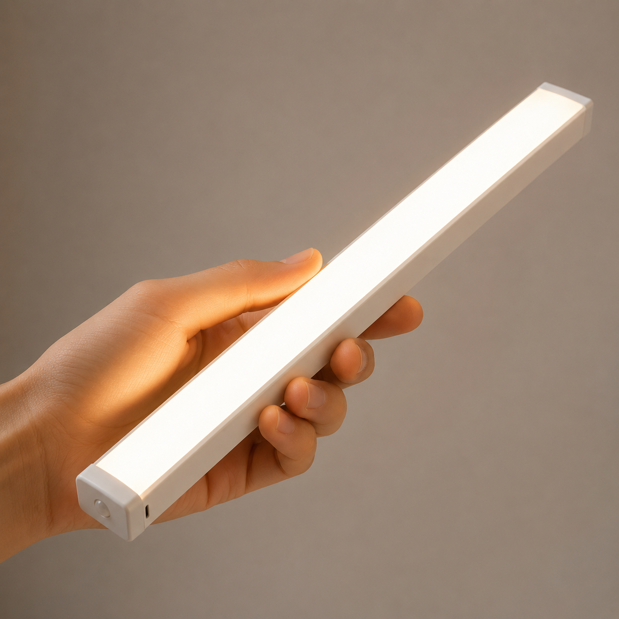 barre LED rechargeable USB-C capteur PIR tenue main