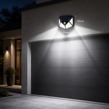 lampe solaire 4 faces garage détecteur mouvement lumière blanche